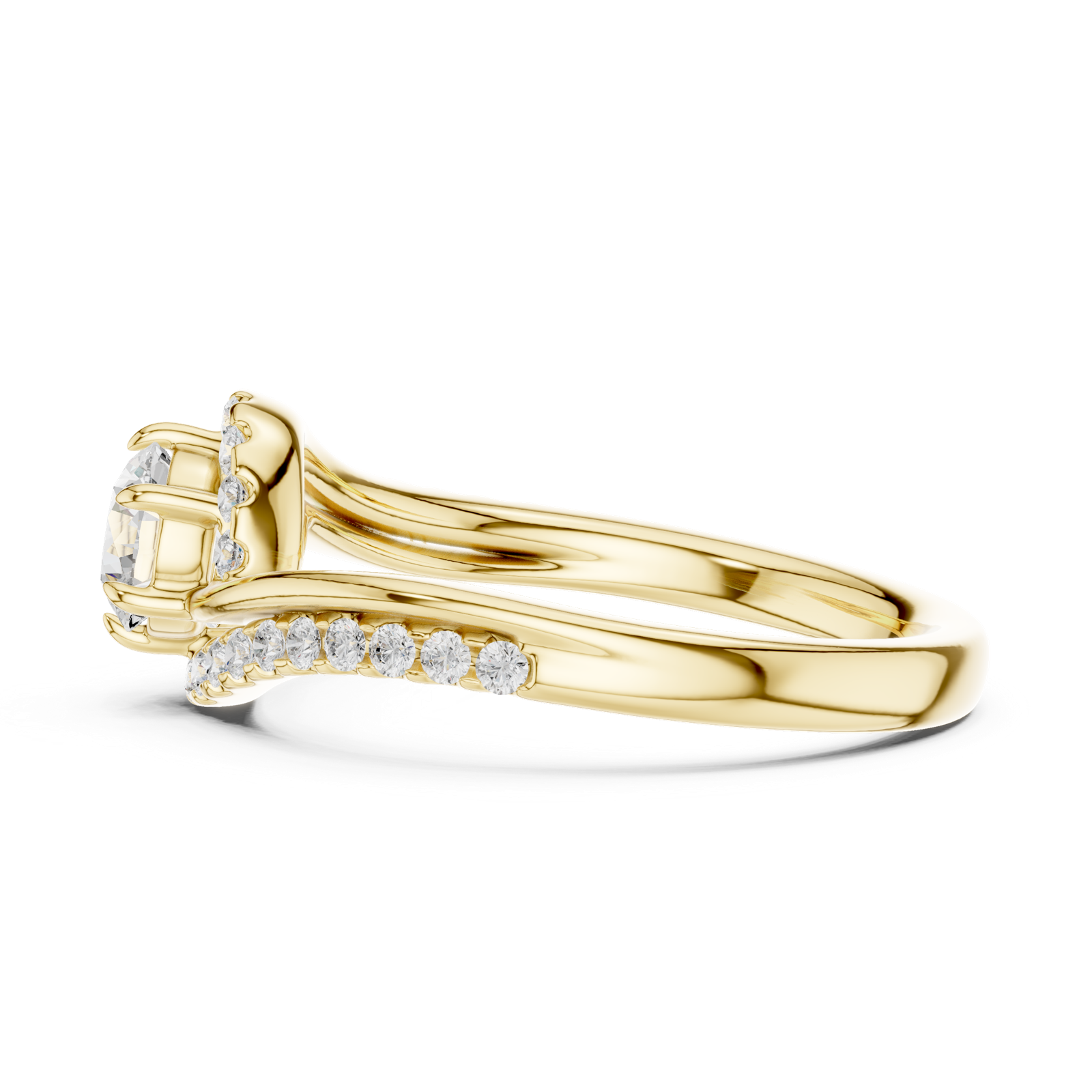 Gold Ring DDLR-594, Yellow Gold, view 3
