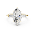 Gold Jewelry L35-67, Marquise center stone, Yellow Gold, view 4