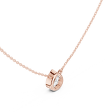 Gold Jewelry DDPO-007, Pear center stone, Rose Gold, view 2