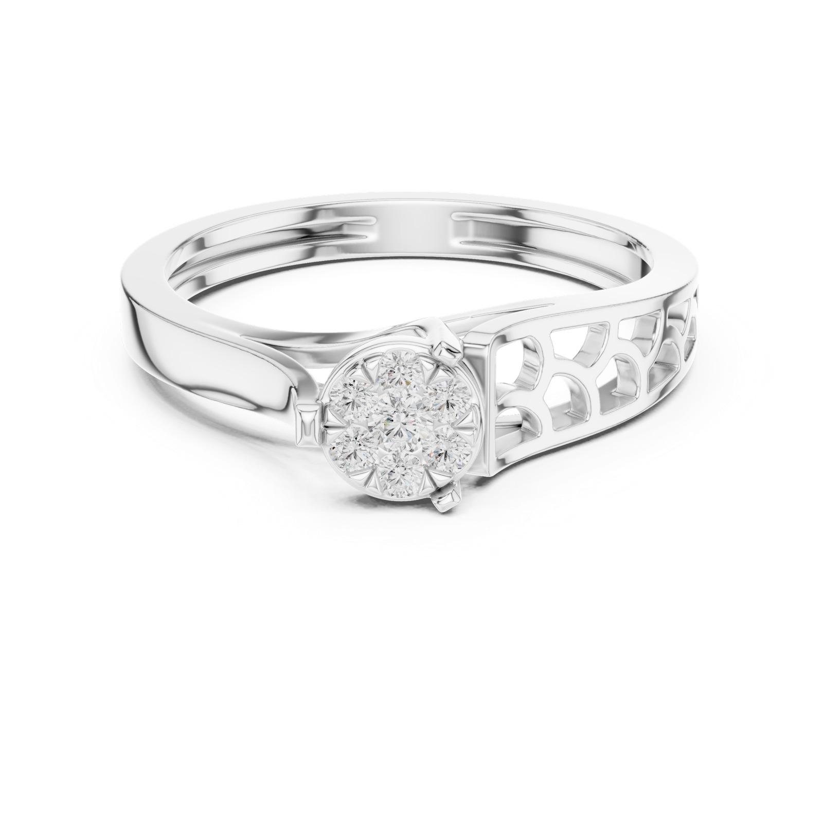 Gold Ring DDLR-824, White Gold, view 4