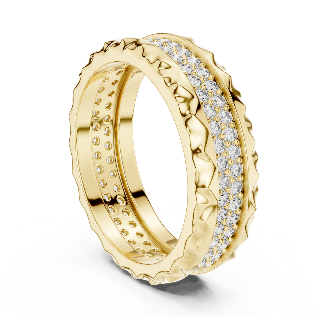 14K Solid Gold Lab Diamond Eternity Ring, Yellow Gold, view 1