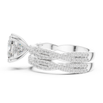 Gold Ring, Cushion center stone, White Gold, view 3