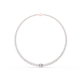 14K Solid Gold Lab Diamond Tennis Necklace, Rose Gold