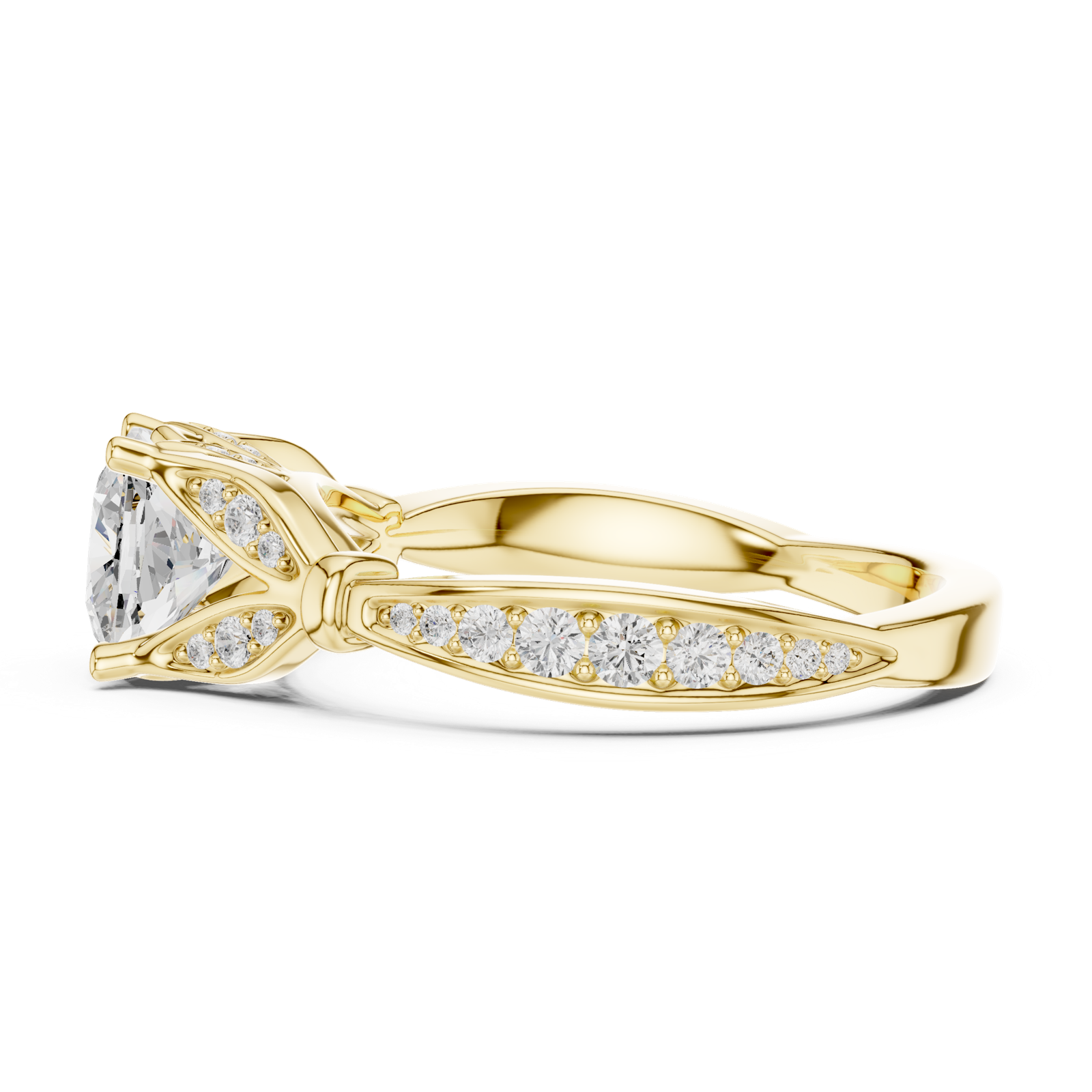 Gold Ring DDLR-932, Yellow Gold, view 3
