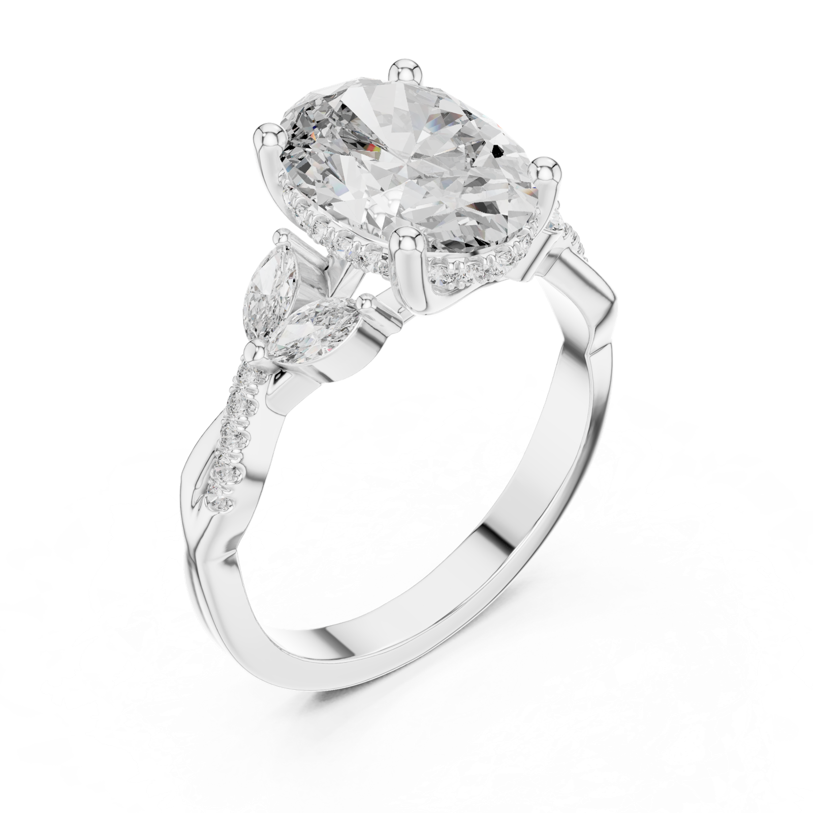 Gold Pendant 9-10017L_22, White Gold, view 2