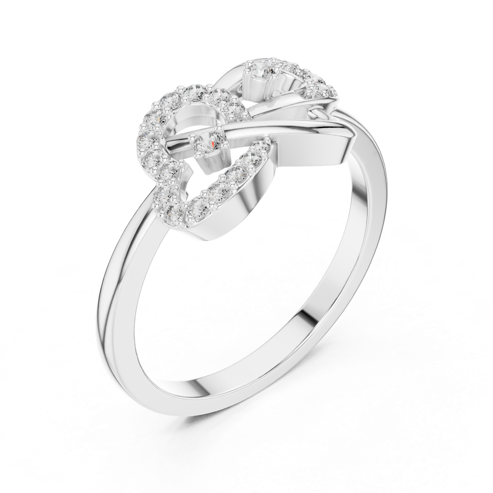 Gold Ring LR-01 (65), White Gold, view 2