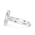 Gold Ring DDLR-164, Marquise center stone, White Gold, view 3