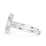 Gold Ring DDLR-164, Marquise center stone, White Gold, view 3