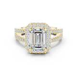 Gold Ring DDLR-350, Emerald center stone, Yellow Gold