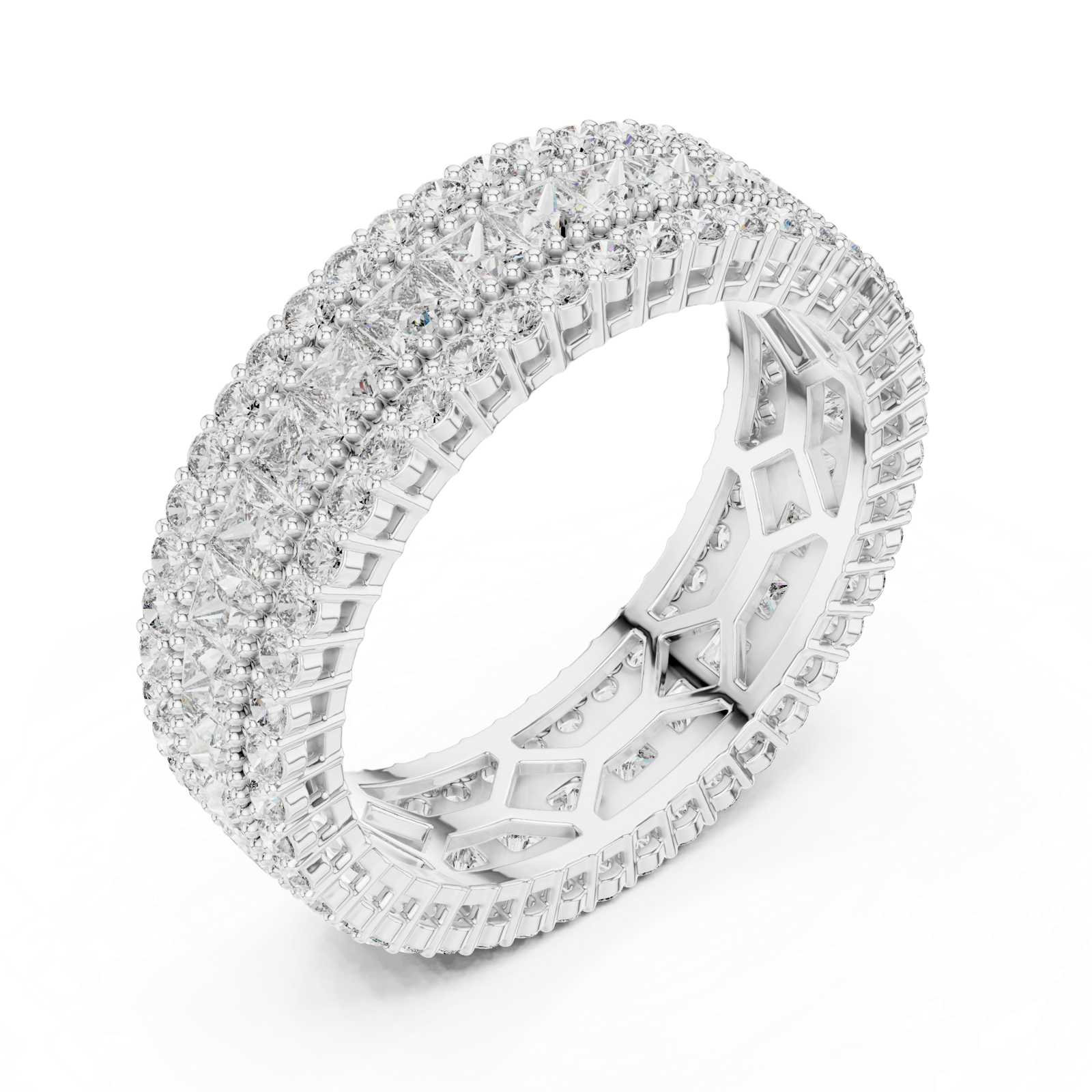 Gold Ring DDLR-225, White Gold, view 2