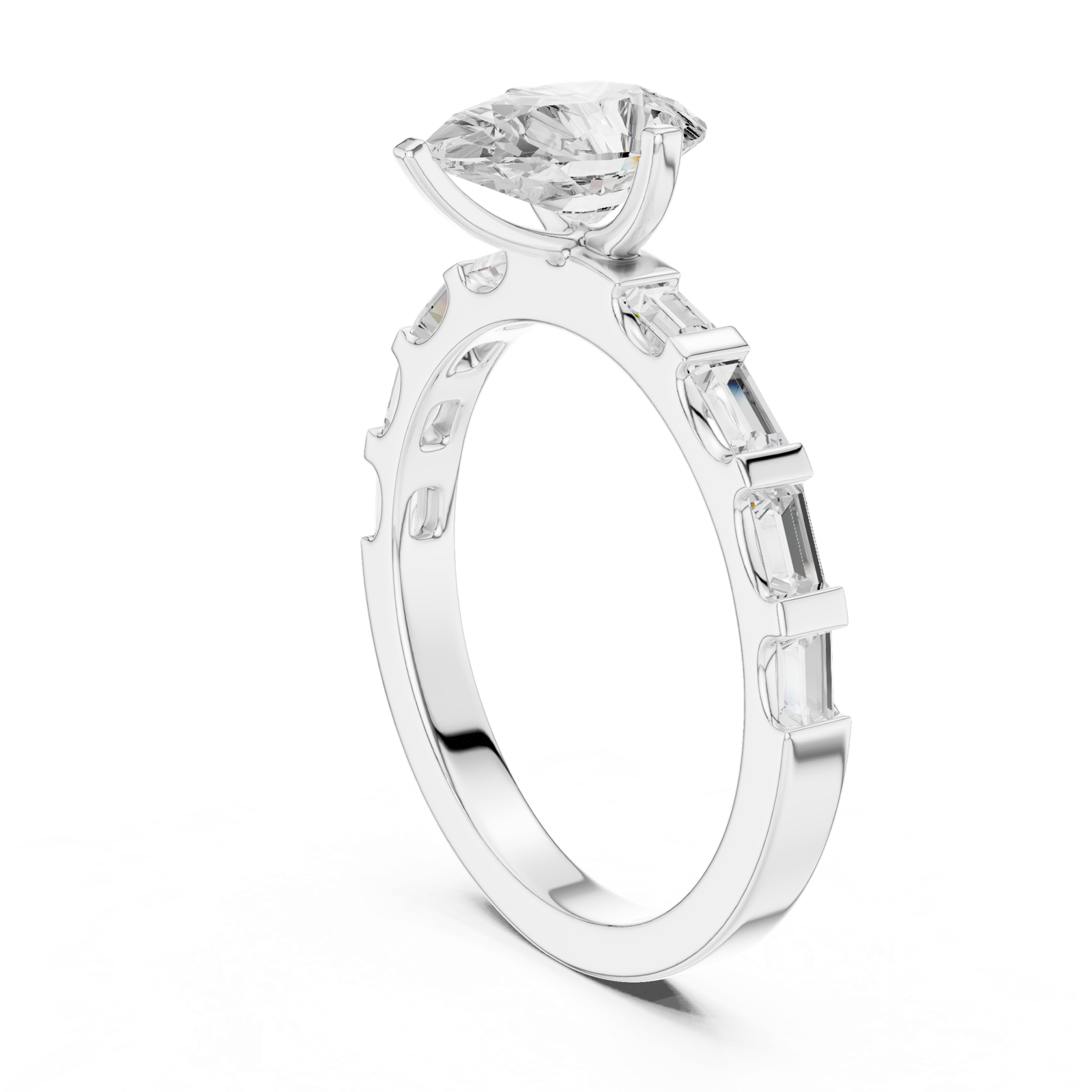 Gold Ring DDLR-1095, White Gold, view 1