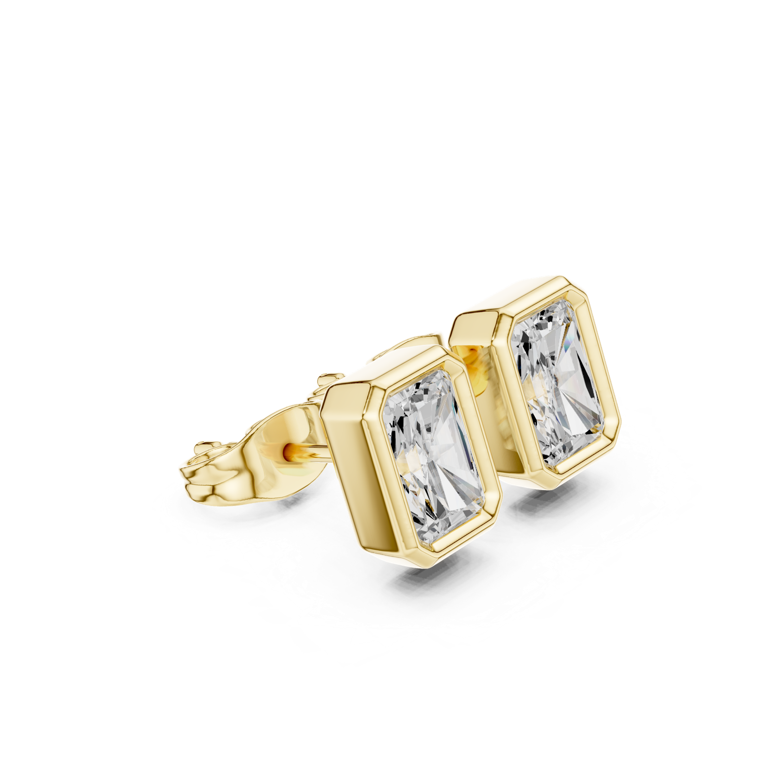 Gold Jewelry DDER-001, Radiant center stone, Yellow Gold, view 1