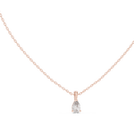 14K Solid Gold Lab Diamond Solitaire Pendant Necklace, Rose Gold, view 1