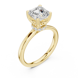 Gold Ring DDLR-176, Asscher center stone, Yellow Gold, view 2