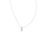 14K Solid Gold Lab Diamond Solitaire Pendant Necklace, White Gold, view 2
