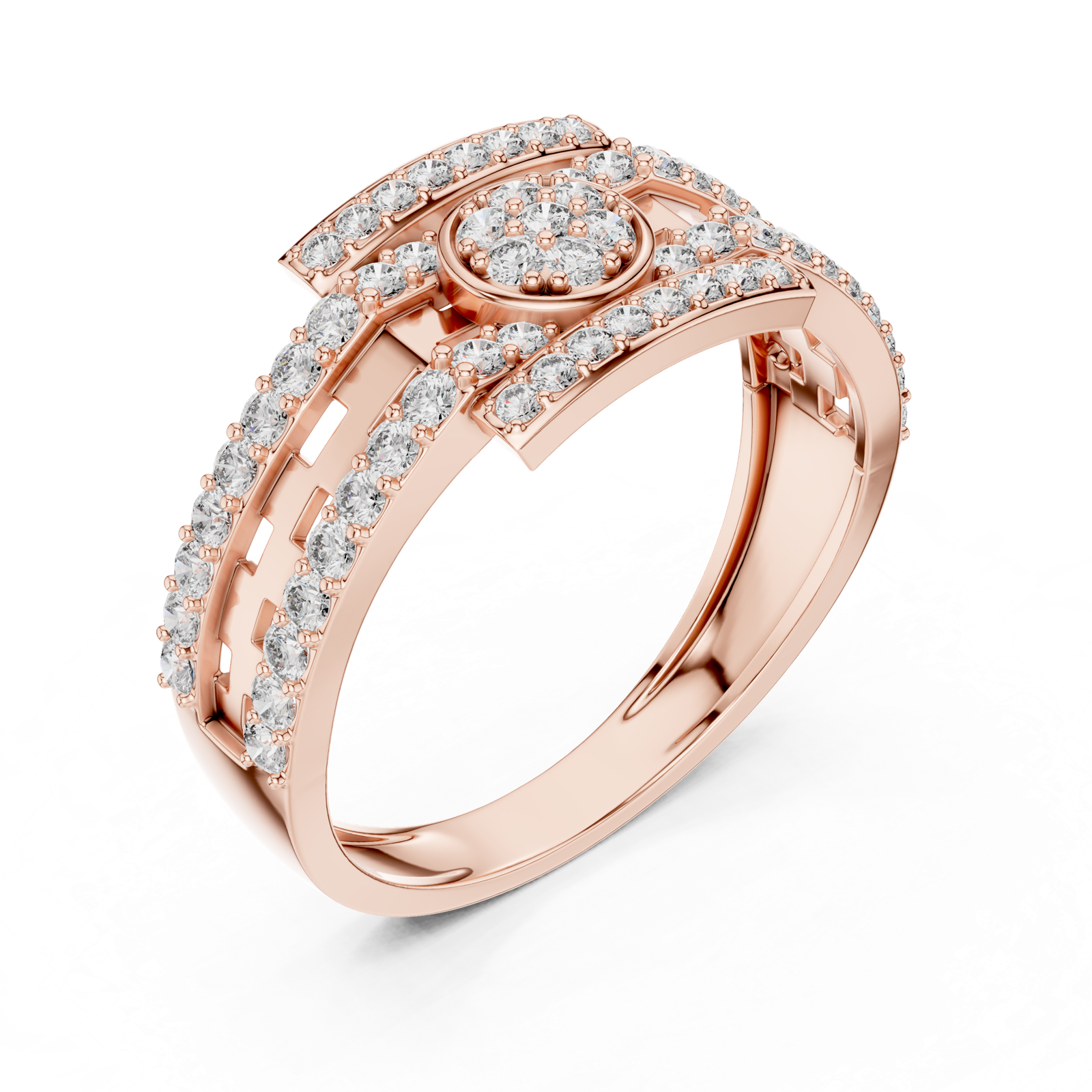 Gold Ring LR-01 (18), Rose Gold, view 2