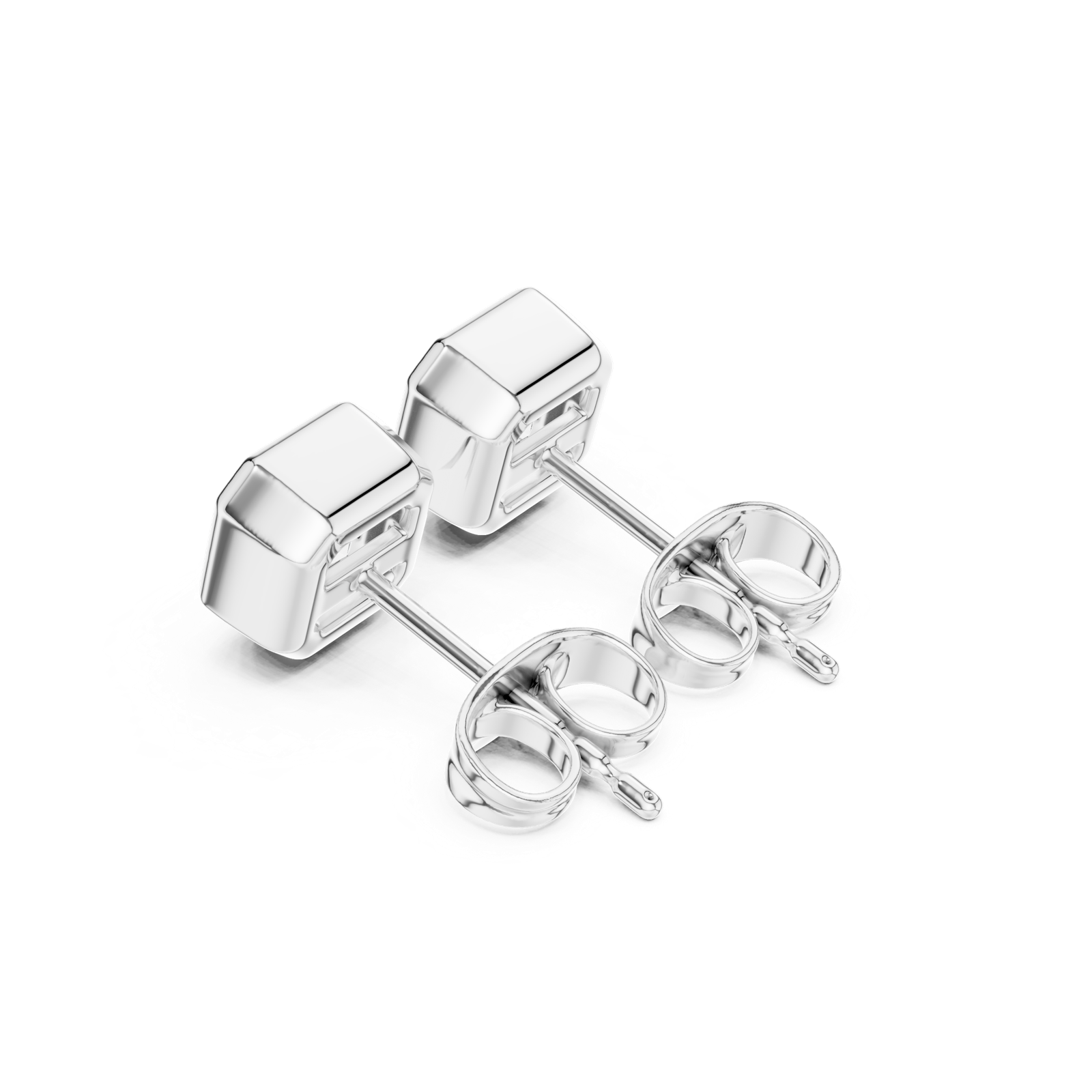 Gold Jewelry, Asscher center stone, White Gold, view 2