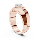 14K Solid Gold Lab Diamond Solitaire Ring, Rose Gold, view 1