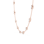 14K Solid Gold Lab Diamond Tennis Necklace, Rose Gold, view 3