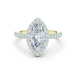 Gold Ring DDLR-118, Marquise center stone, Yellow Gold