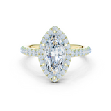 Gold Ring DDLR-118, Marquise center stone, Yellow Gold