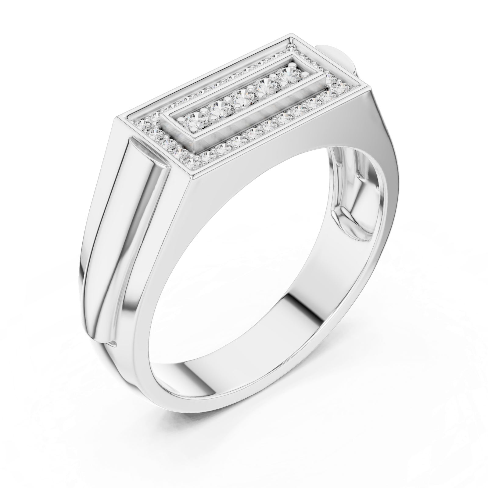Gold Ring DR-6266, White Gold, view 2