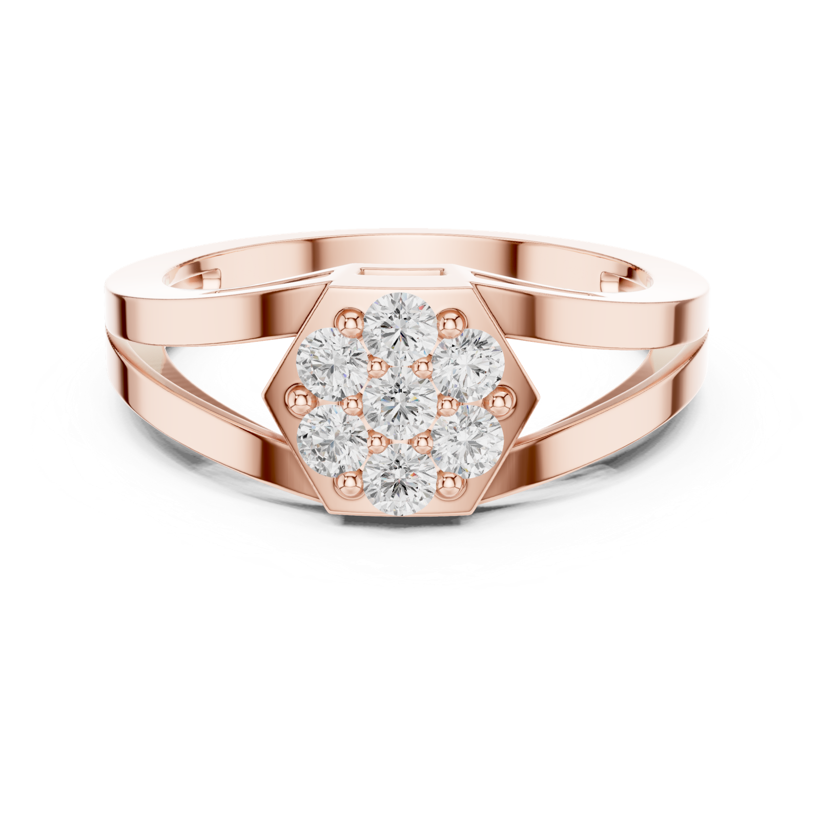 Gold Ring DDLR-736, Rose Gold, view 4