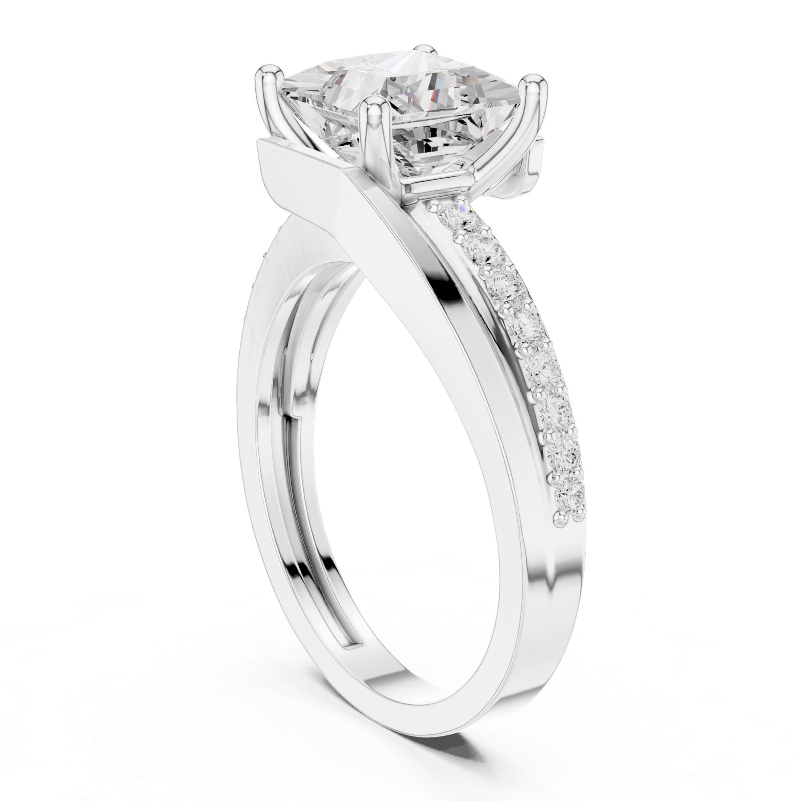 Gold Ring DDLR-395, White Gold, view 1