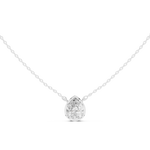 Gold Jewelry DDPO-007, Pear center stone, White Gold, view 4