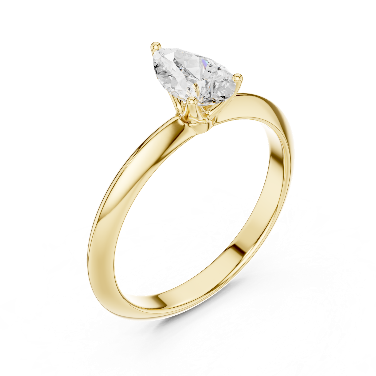 Gold Jewelry L36-6, Pear center stone, Yellow Gold, view 2