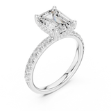 Gold Ring DDLR-161, Emerald center stone, White Gold, view 2