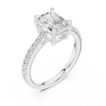 Gold Ring DDLR-039, Radiant center stone, White Gold, view 2