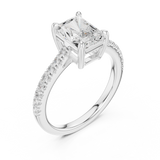Gold Ring DDLR-039, Radiant center stone, White Gold, view 2