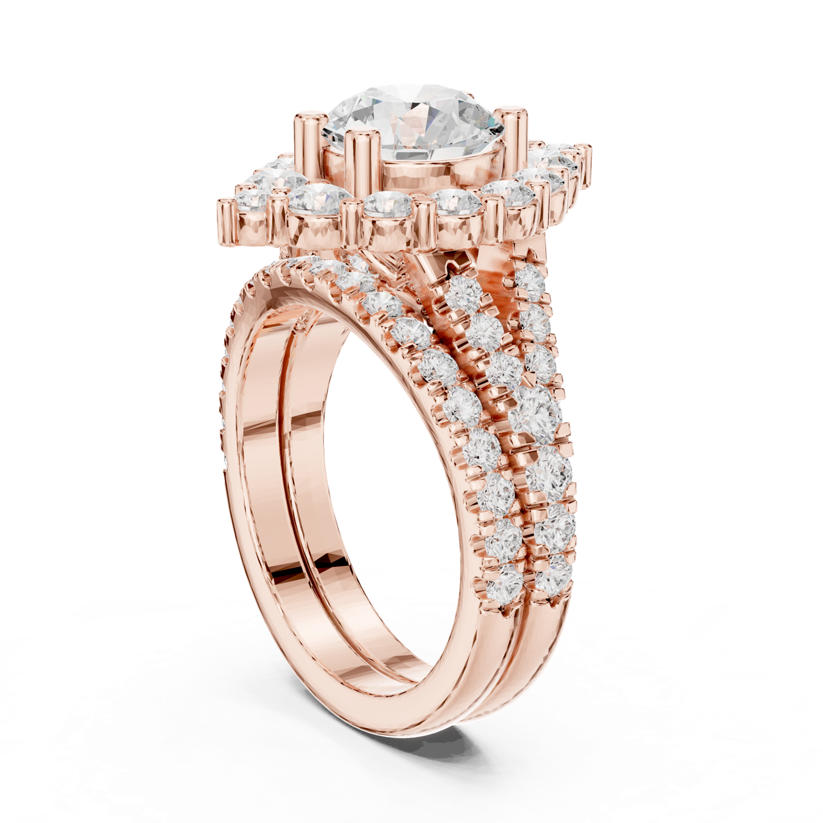 Gold Ring DDLR-297, Rose Gold, view 1