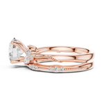 Gold Ring DDLR-299, Round center stone, Rose Gold, view 3