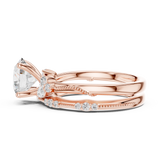 Gold Ring DDLR-299, Round center stone, Rose Gold, view 3