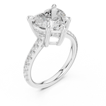 Gold Ring DDLR-250, Heart center stone, White Gold, view 2