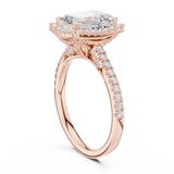 Gold Ring DDLR-255, Emerald center stone, Rose Gold, view 1
