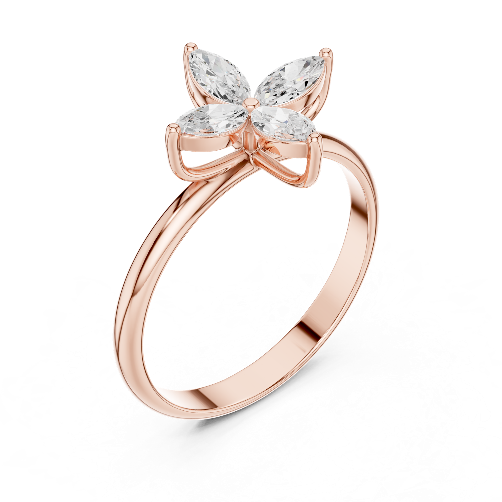 Gold Ring HLR-94, Rose Gold, view 2