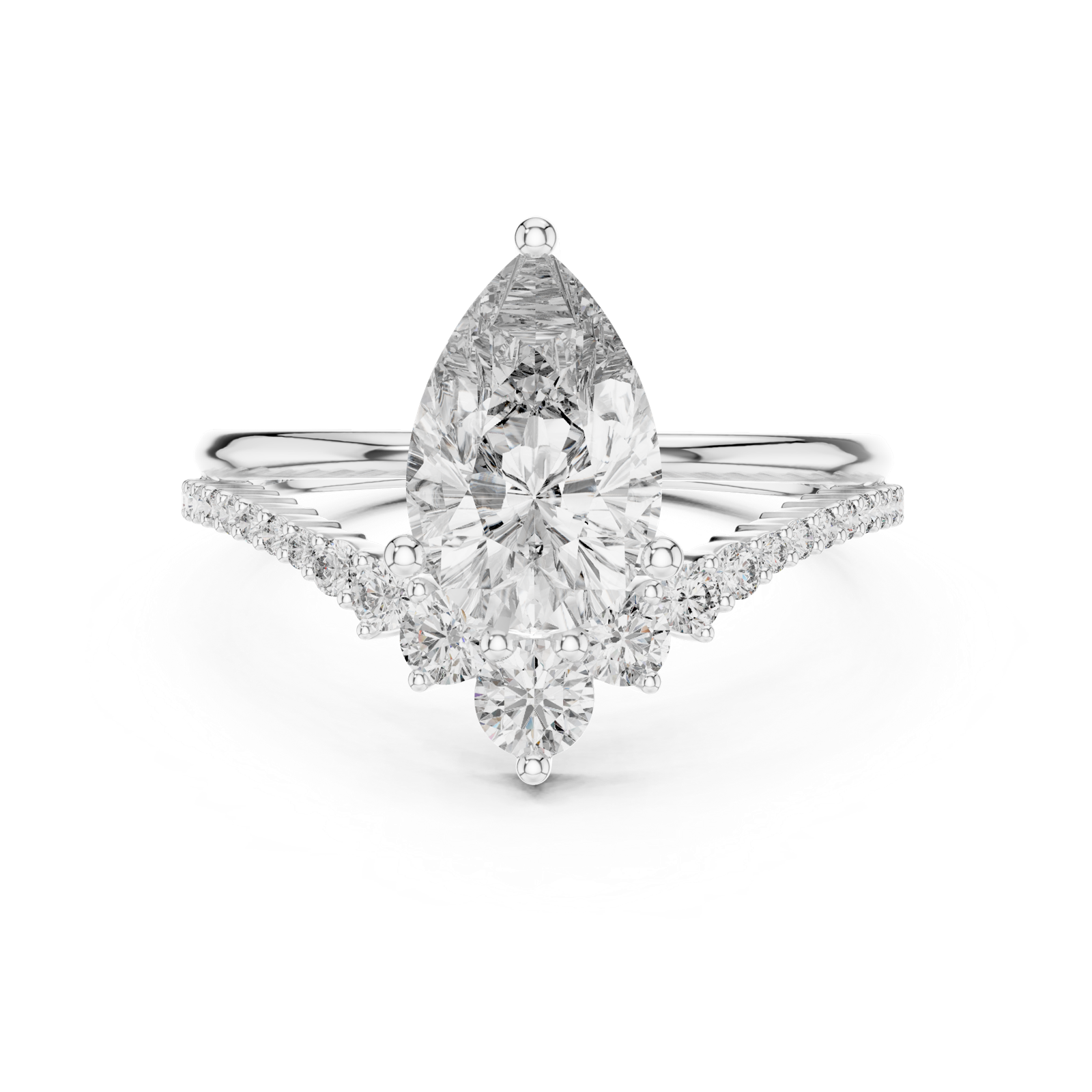 Gold Ring DDLR-059, White Gold, view 4