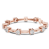 14K Solid Gold Lab Diamond Bracelet, Rose Gold, view 1