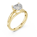 Gold Jewelry L36-7, Heart center stone, Yellow Gold, view 2