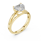 Gold Jewelry L36-7, Heart center stone, Yellow Gold, view 2