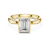 Gold Jewelry, Emerald center stone, Yellow Gold, view 4