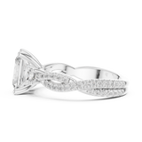 Gold Ring DDLR-281, Radiant center stone, White Gold, view 3