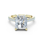 Gold Ring DDLR-250, Radiant center stone, Yellow Gold