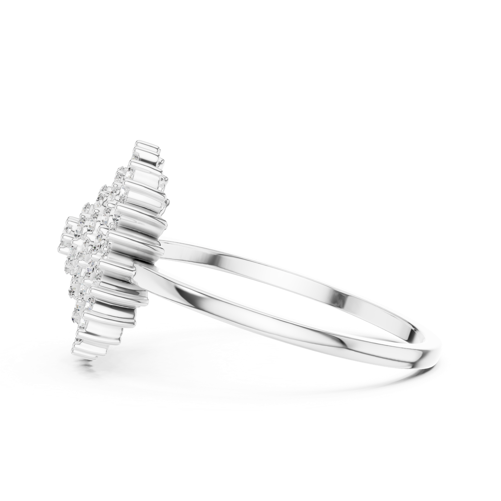 Gold Ring DR-6304, White Gold, view 3