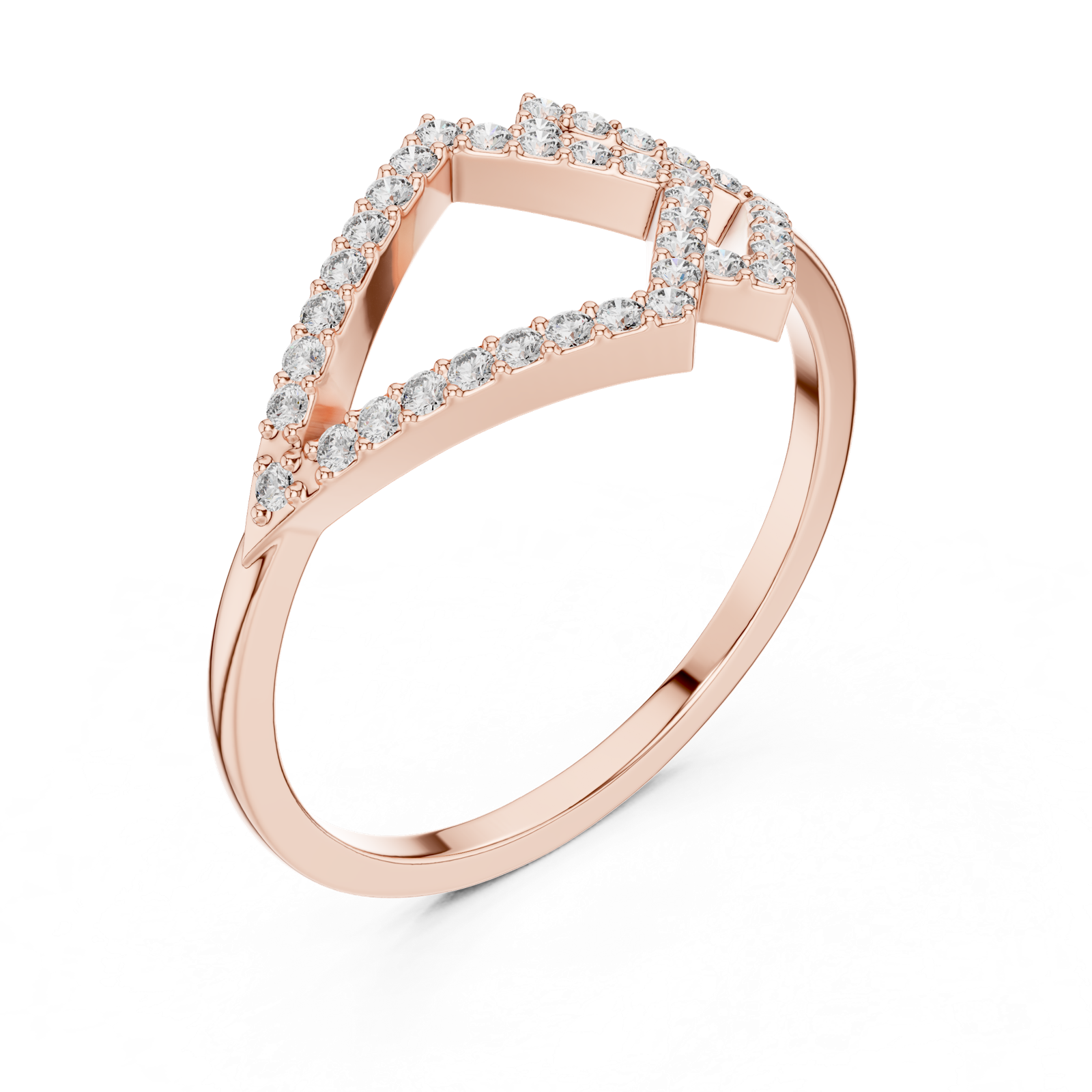 Gold Ring DR-6315, Rose Gold, view 2