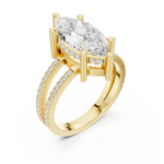 Gold Jewelry L36-13, Marquise center stone, Yellow Gold, view 2