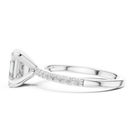 Gold Ring DDLR-040, Asscher center stone, White Gold, view 3